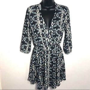 Lush Size Small 3/4 length sleeve mini dress blue
